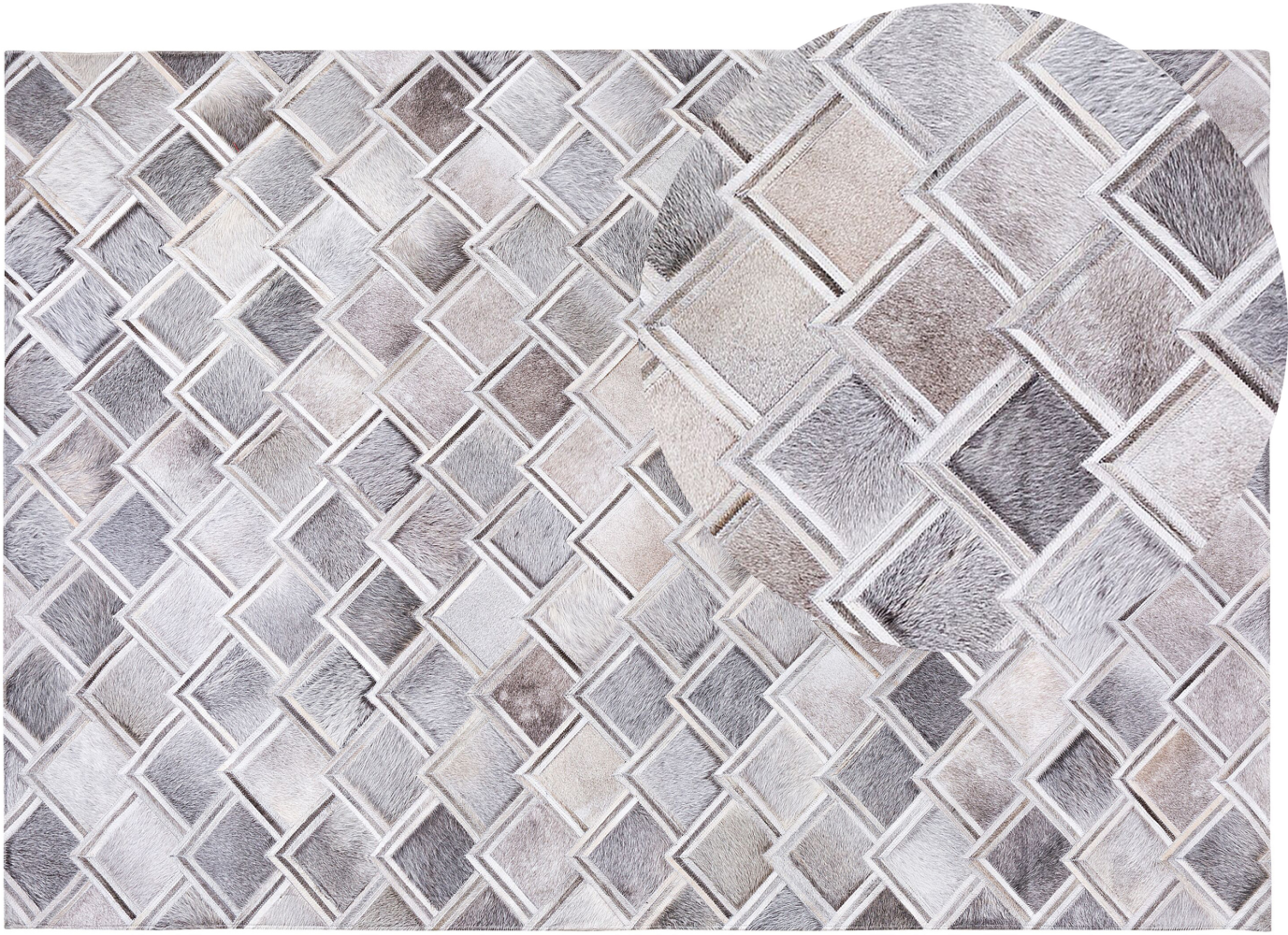 Teppich Kuhfell grau 160 x 230 cm geometrisches Muster AGACLI Bild 1