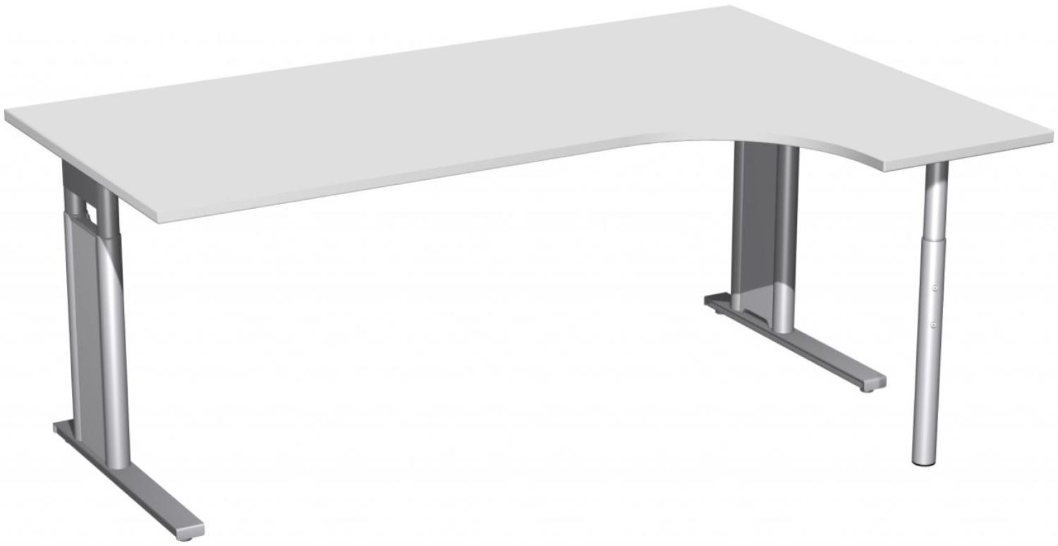 PC-Schreibtisch 'C Fuß Pro' rechts, höhenverstellbar, 180x120cm, Lichtgrau / Silber Bild 1