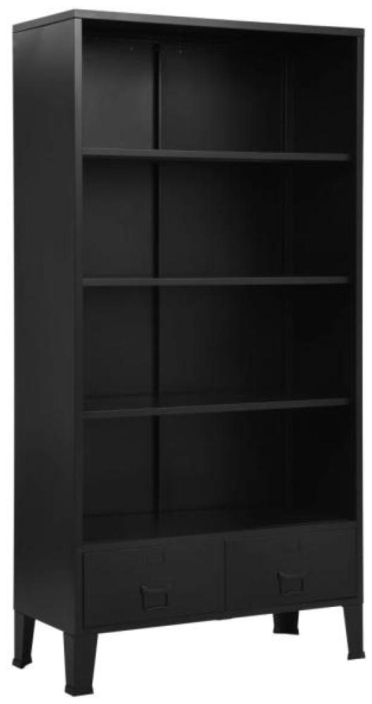 vidaXL Bücherregal Industriell Schwarz 90 x 40 x 180 cm Stahl Bild 1