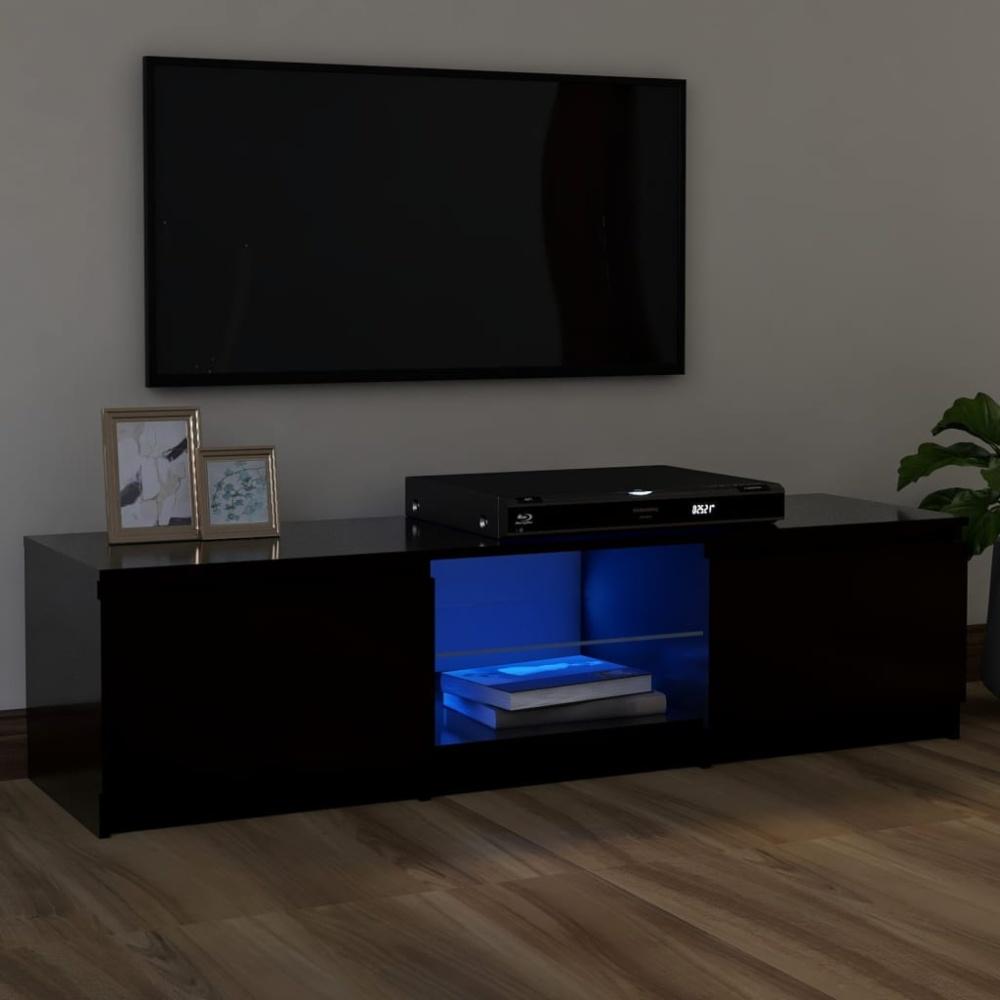 TV-Schrank mit LED-Leuchten Schwarz 120x30x35,5 cm Bild 1