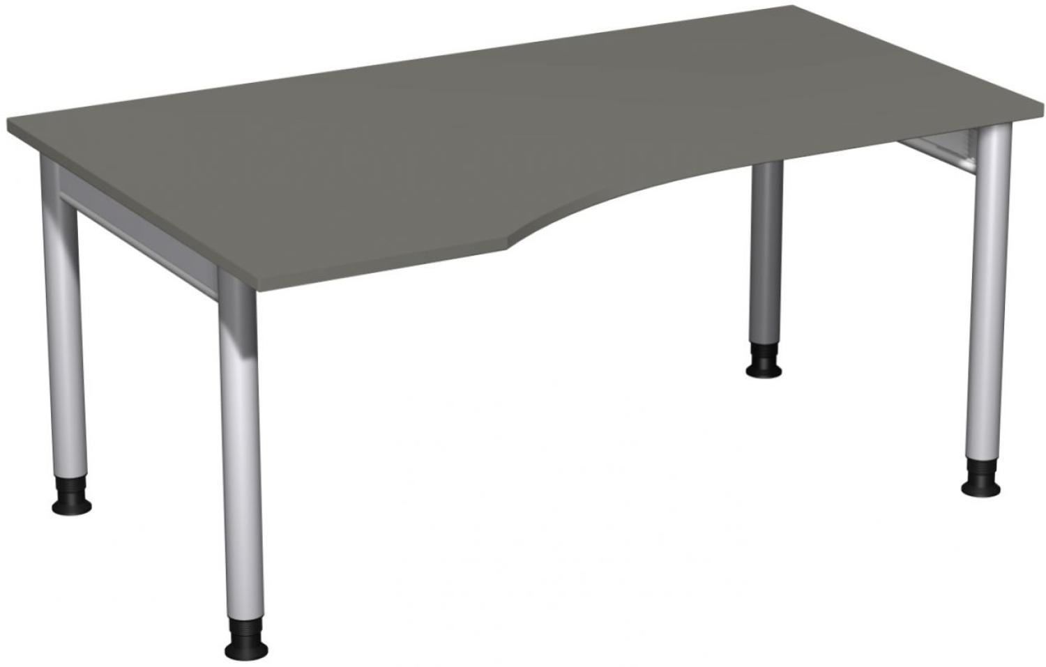 PC-Schreibtisch '4 Fuß Pro' links, höhenverstellbar, 160x100cm, Graphit / Silber Bild 1