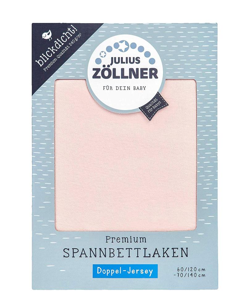 Julius Zöllner 8356157763 Jersey Spanntuch Premium, blickdicht, aus Jersey Doppeltuch, passend für Kinderbetten 60x120 und 70x140 cm, pearl Bild 1