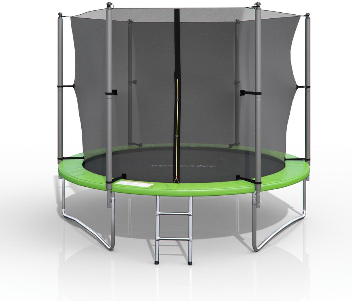 Oskar 'XL Trampolin 305 cm', Gartentrampolin, Komplettset mit Netz innenliegend, grün Bild 1