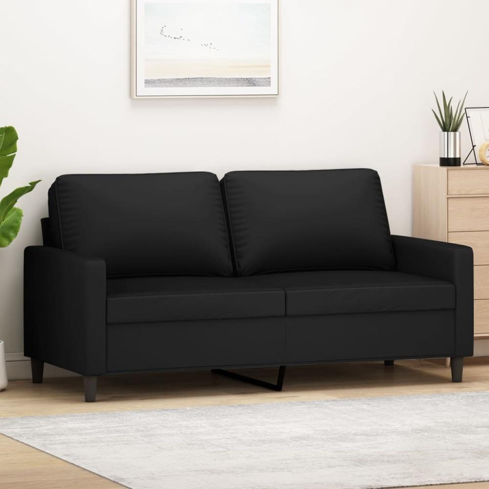 vidaXL 2-Sitzer-Sofa Schwarz 140 cm Samt Bild 1