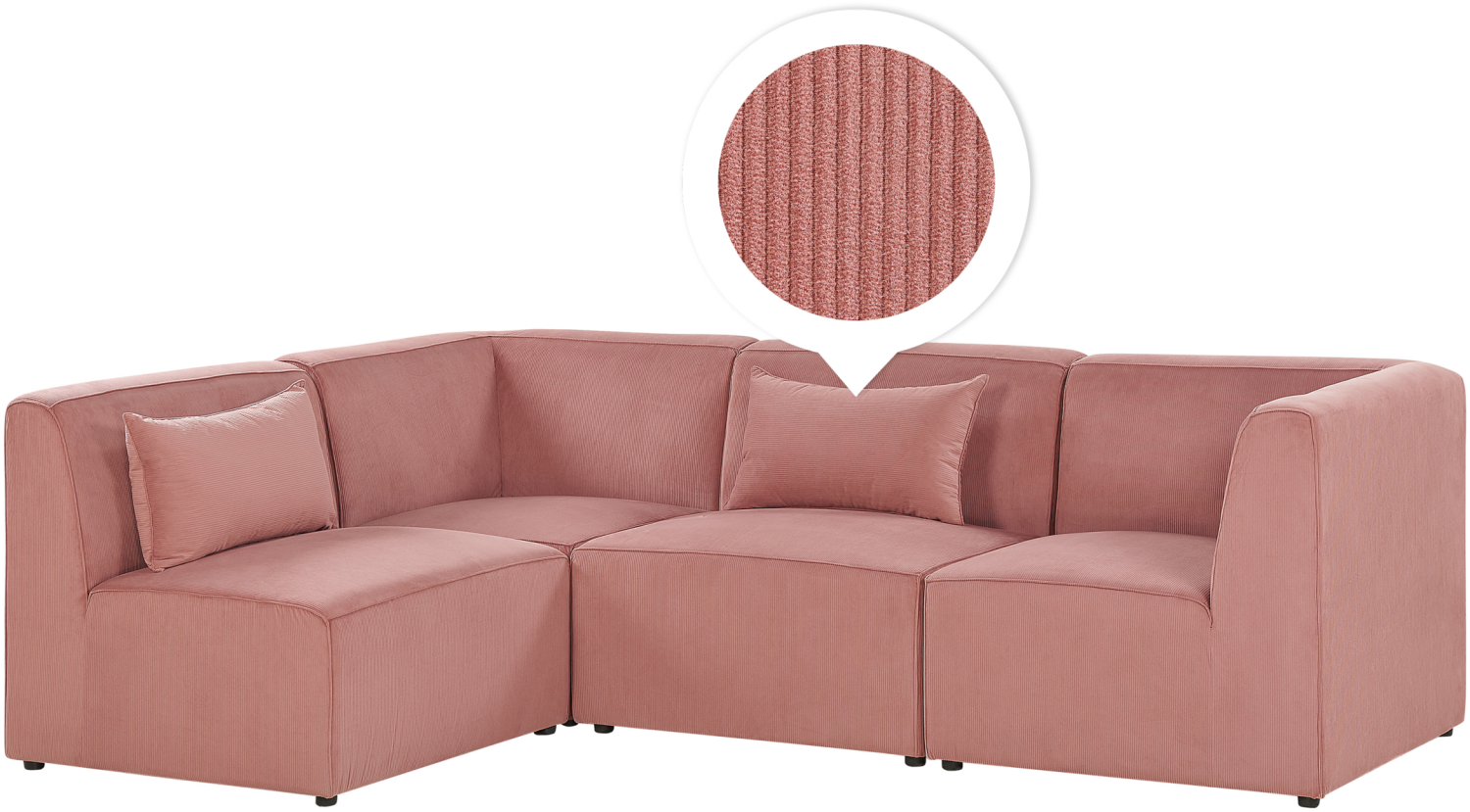 Ecksofa Cord rosa rechtsseitig 4-Sitzer LEMVIG Bild 1