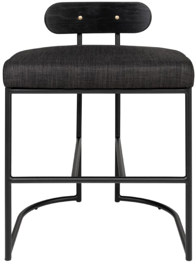 Casa Padrino Designer Esszimmerstuhl Schwarz 46 x 46 x H. 64,5 cm - Moderner Küchenstuhl mit pulverbeschichtetem Stahl - Luxus Esszimmermöbel Bild 1