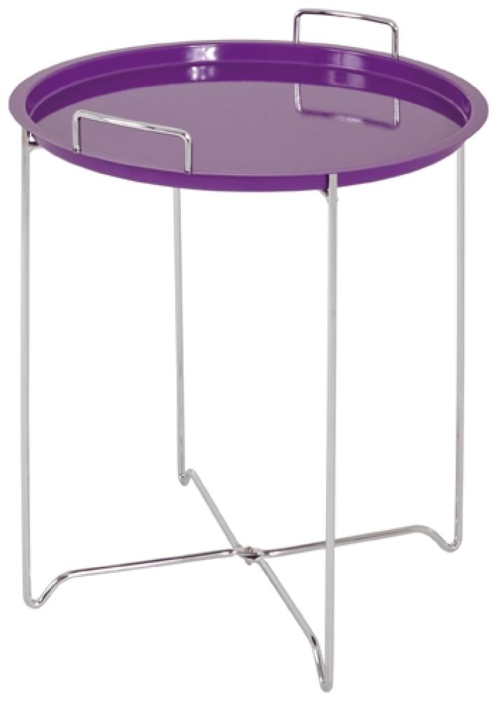 Beistelltisch >Marion< in chrom-violett aus Stahl, Metall - 51cm (H) Bild 1