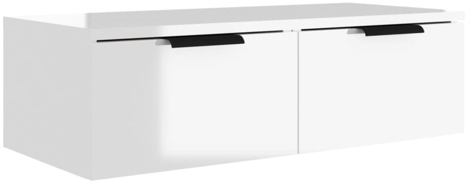 Wandschrank Hochglanz-Weiß 68x30x20 cm Holzwerkstoff Bild 1