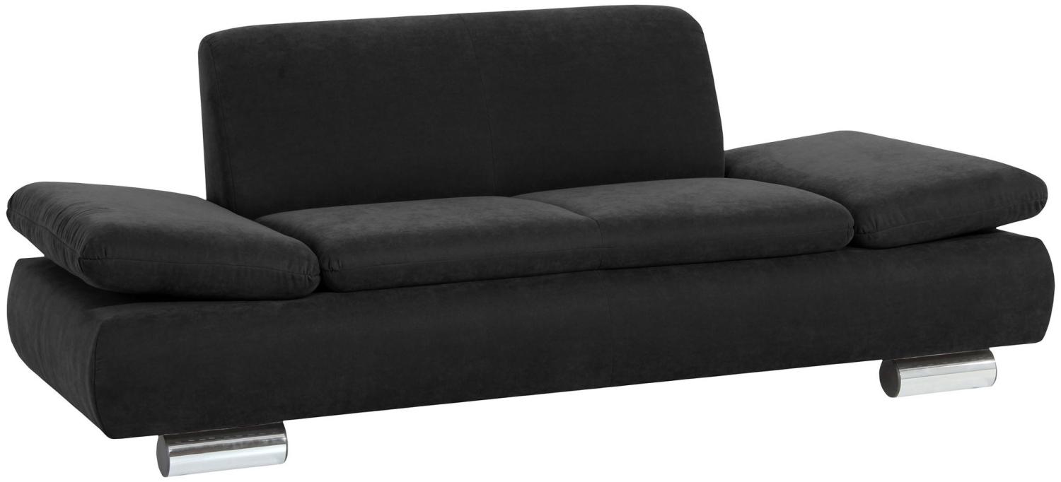Sofa 2-Sitzer Kaye Bezug Veloursstoff Metallfuß verchromt / schwarz 23130 Bild 1