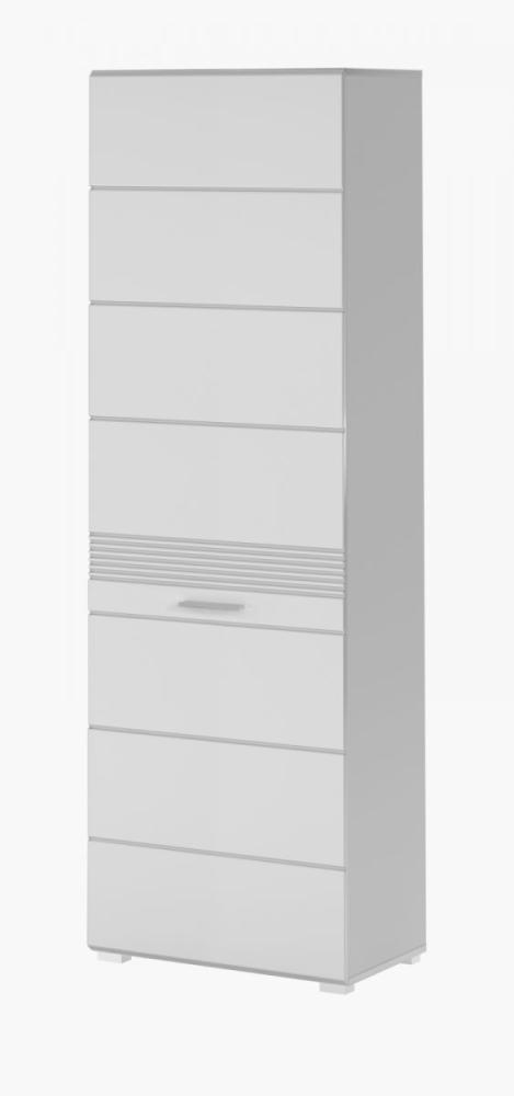 Garderobenschrank Linus - Weiß / Weiß Hochglanz Bild 1