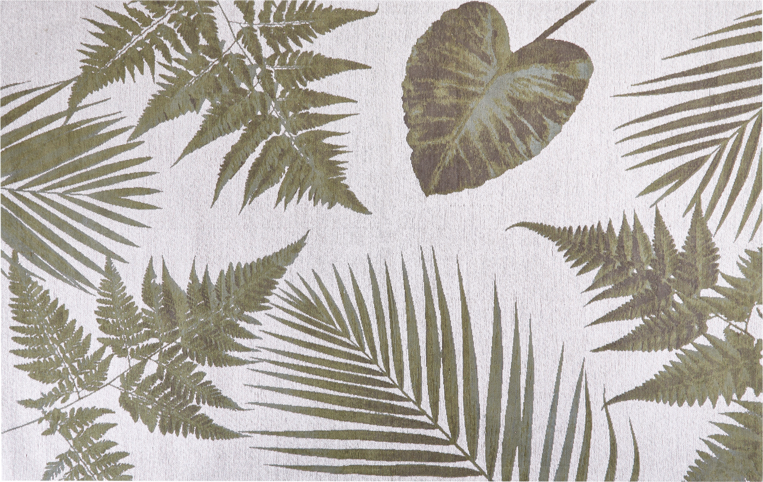 Teppich Baumwolle grün 140 x 200 cm Blättermuster Kurzflor BARZAH Bild 1
