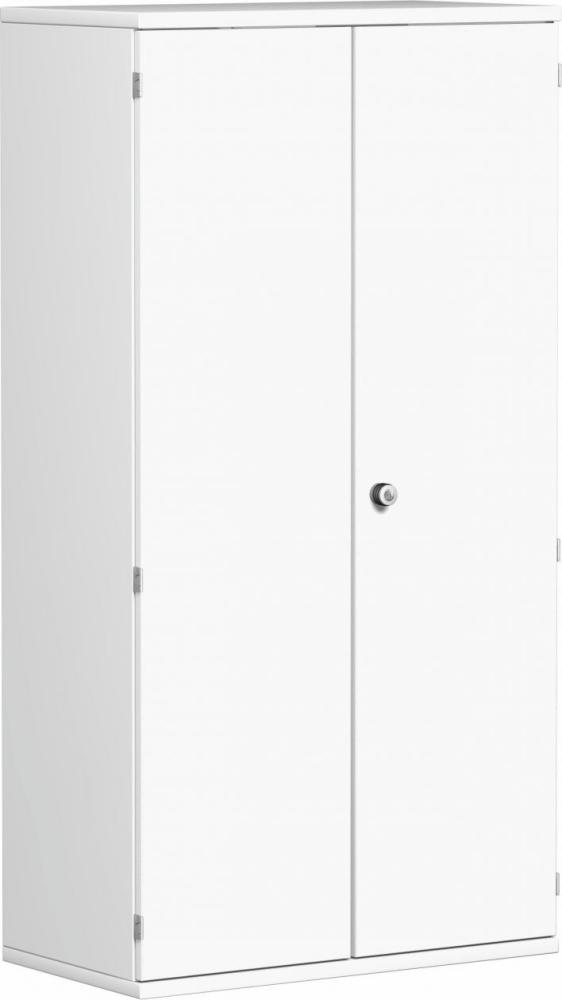 Garderobenschrank mit ausziehbarem Garderobenhalter, 80x42x154cm, Weiß Bild 1