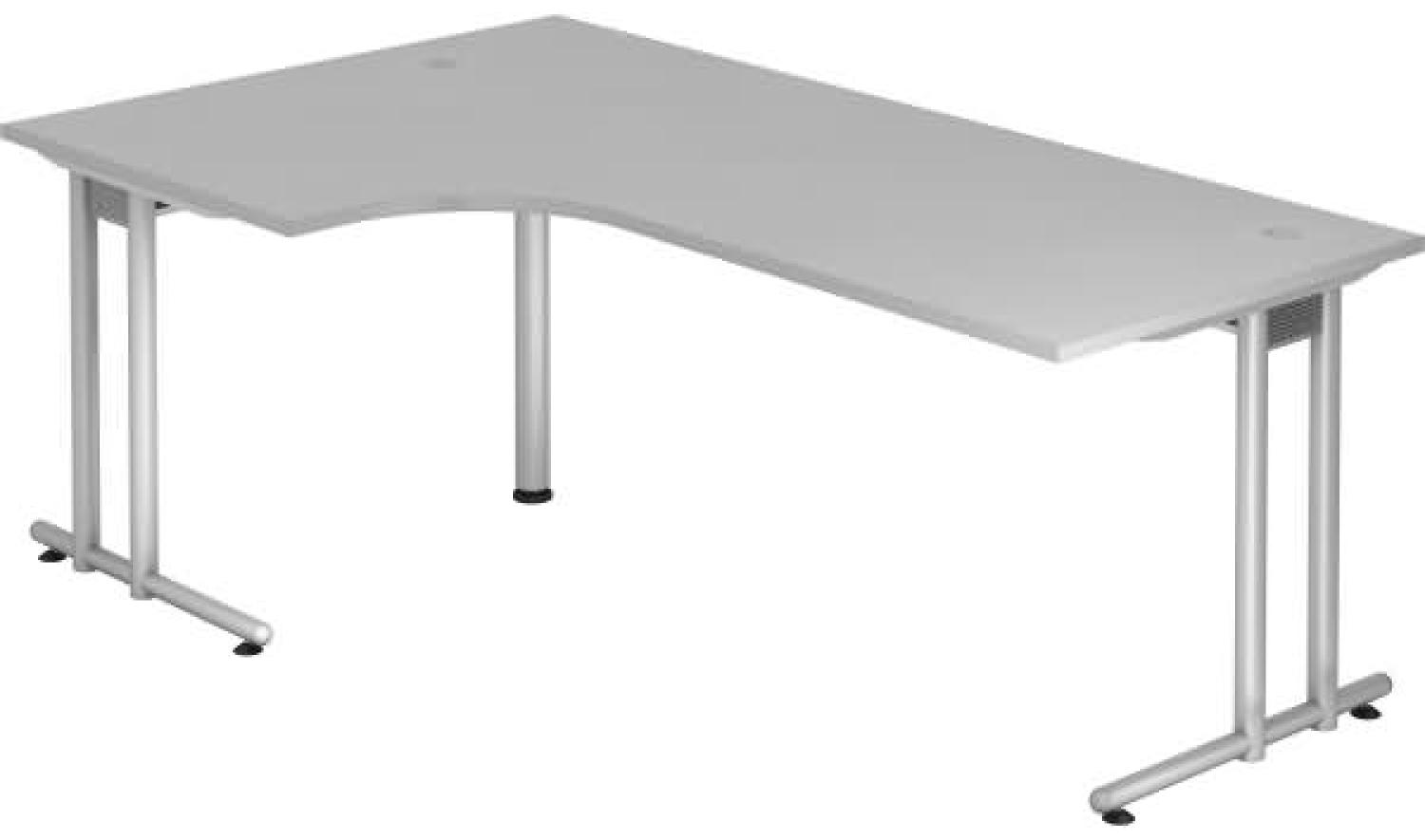 Winkeltisch NS82 C-Fuß 200x120cm 90° Grau Gestellfarbe: Silber Bild 1