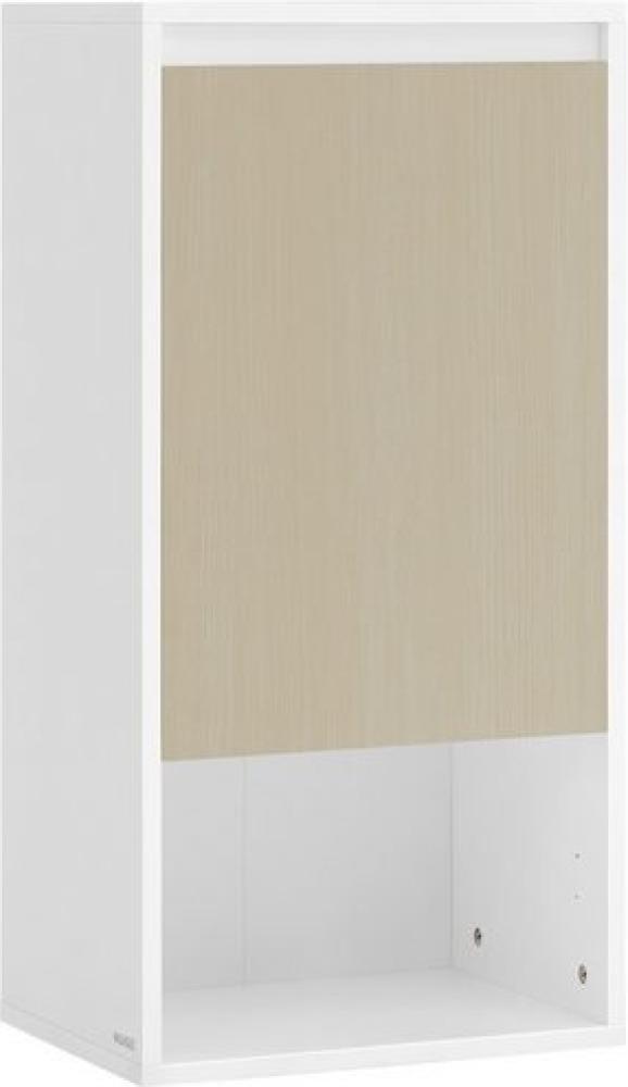 VASAGLE Badezimmerschrank, Badschrank hängend, Tür mit verstellbarer Öffnungsrichtung, verstellbare Ablage, 30 x 40 x 80 cm, wolkenweiß-naturbeige BBK742N01 Bild 1