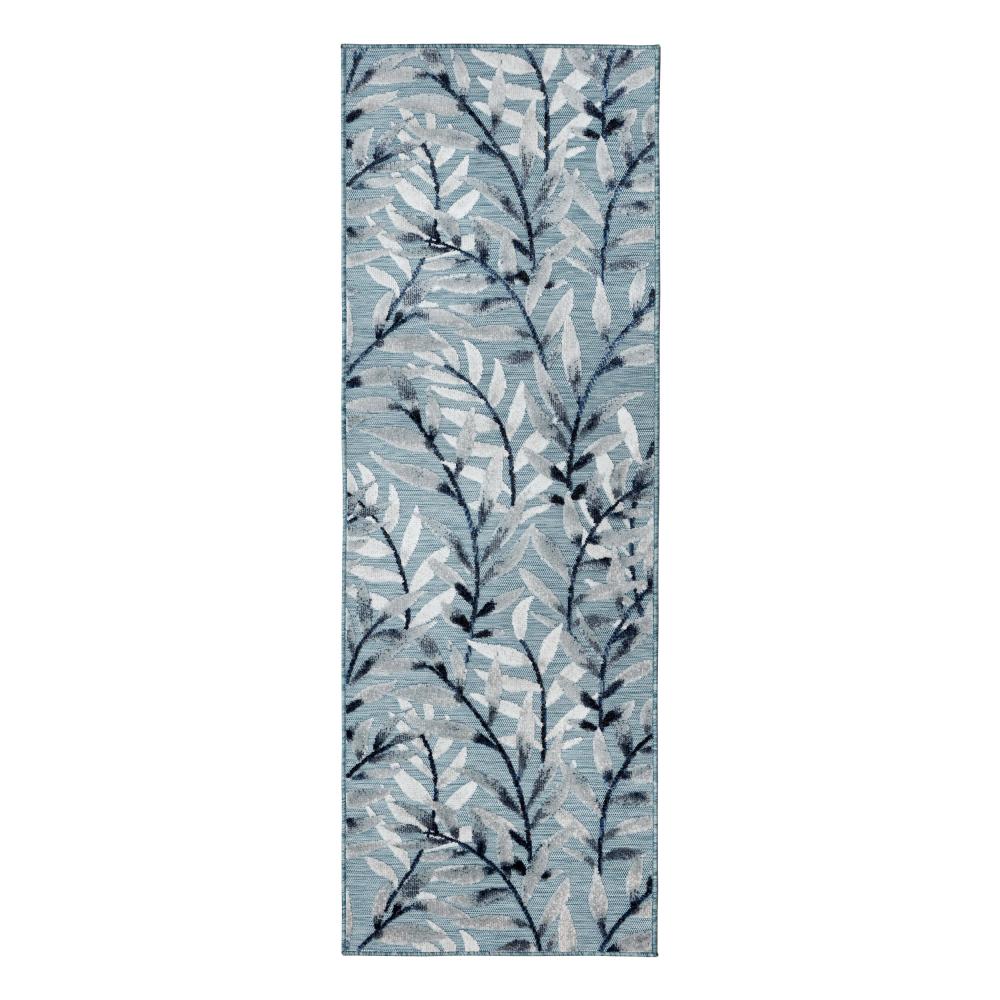 Eleganter Balkonteppich LAGAN ERIC, Florales Türkis, von Kadima Design. Größe: 80x230 cm Bild 1