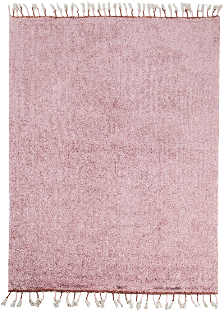 Baumwollteppich 140 x 200 cm Rosa CAPARLI Bild 1