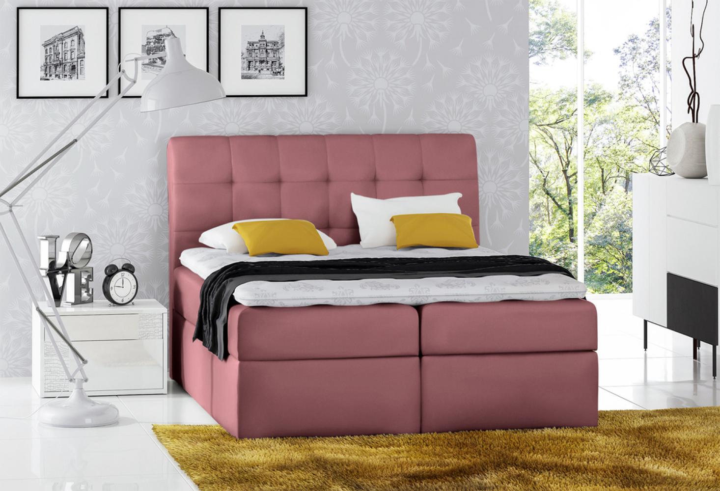 Stylefy 'Bagira' Boxspringbett Velours Lila 160 x 200 cm Bild 1