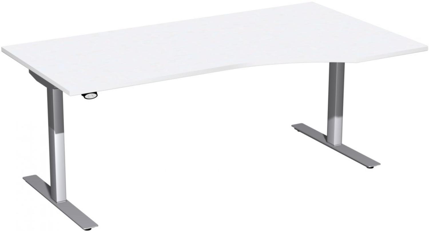 Elektro-Hubtisch 'Flex' rechts, höhenverstellbar, 180x100x68-116cm, Weiß / Silber Bild 1