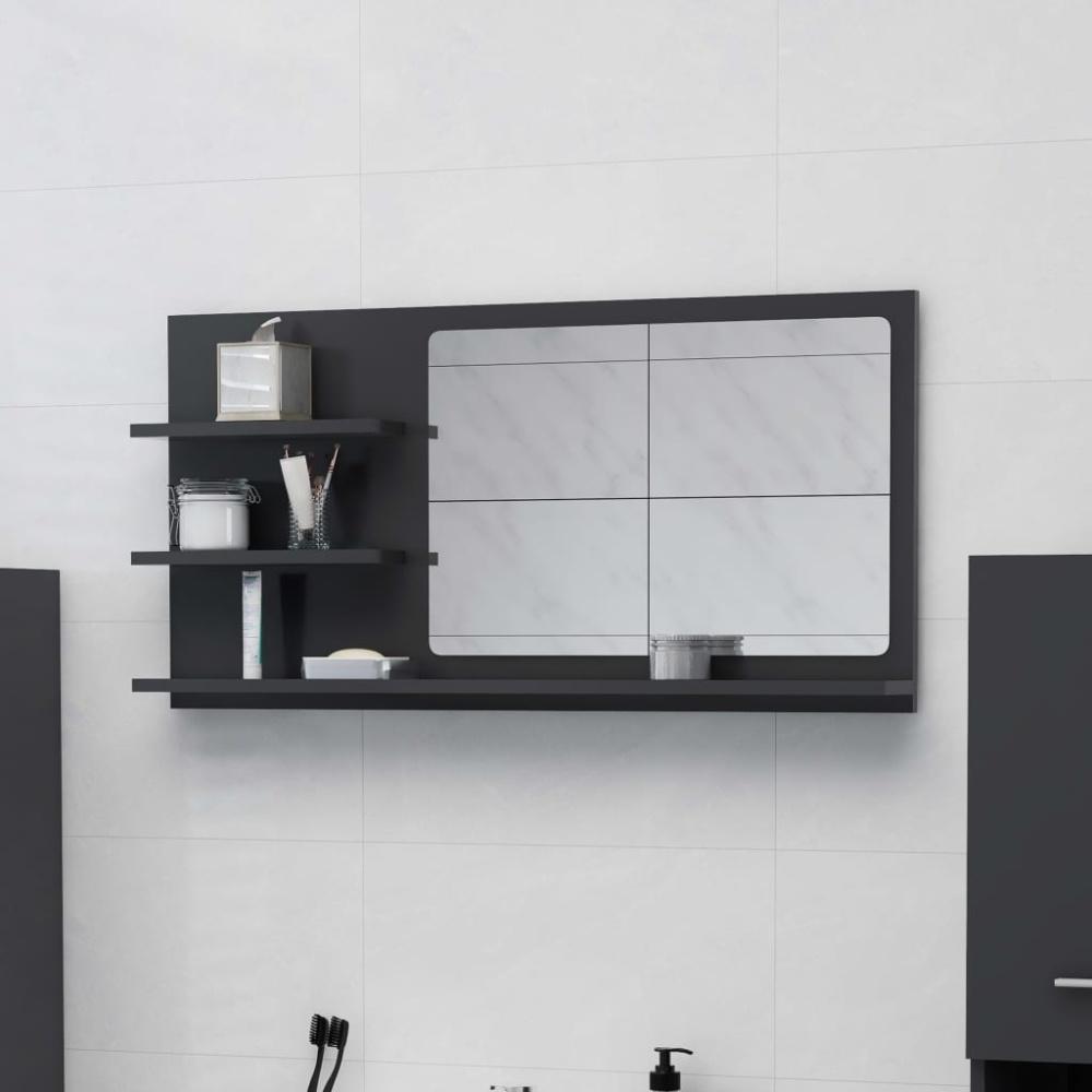 Badspiegel 90x10,5x45 cm Spanplatte grau Bild 1