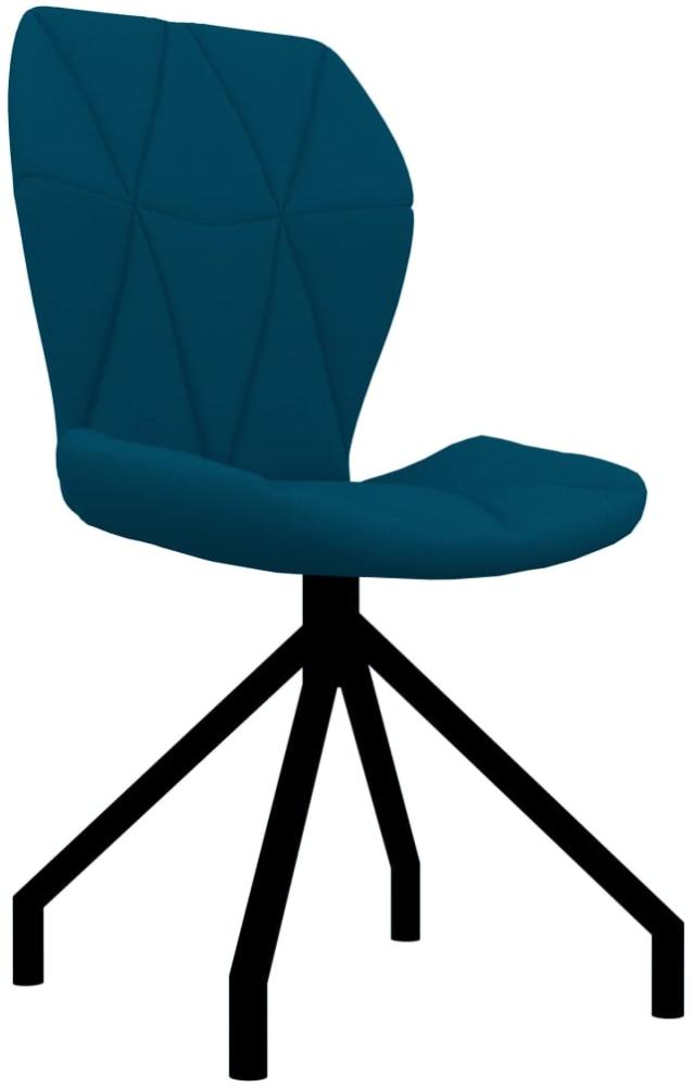 vidaXL Esszimmerstühle, Kunstleder,  2 Stühle Blau Bild 1