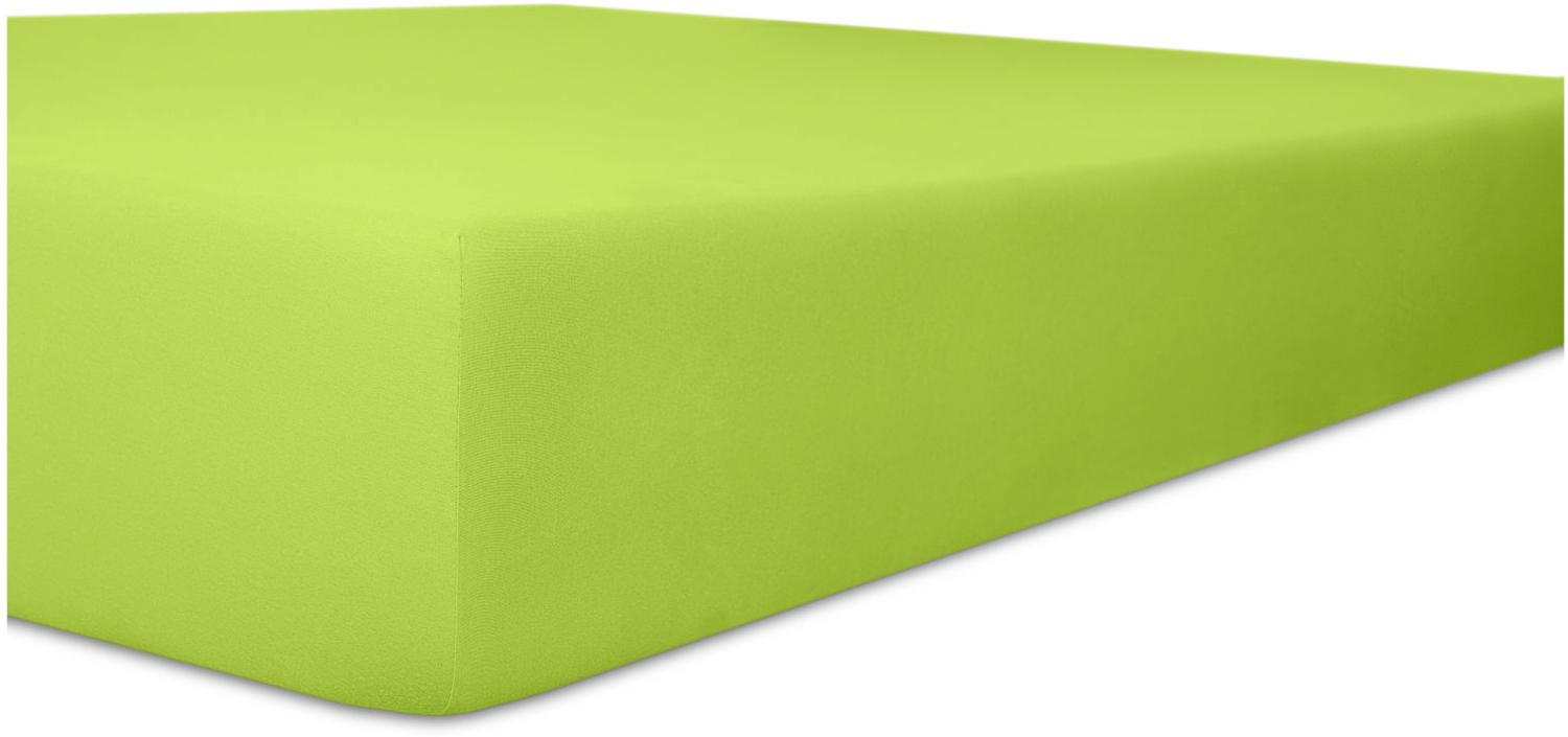 Kneer Vario-Stretch Spannbetttuch one für Topper 4-12 cm Höhe Qualität 22 Farbe limone 80x200 cm Bild 1