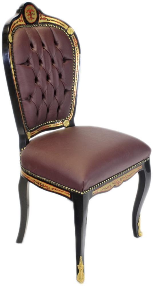 Casa Padrino Luxus Barock Stuhl Boulle Collection - Luxus Schreibtisch Stuhl Bild 1