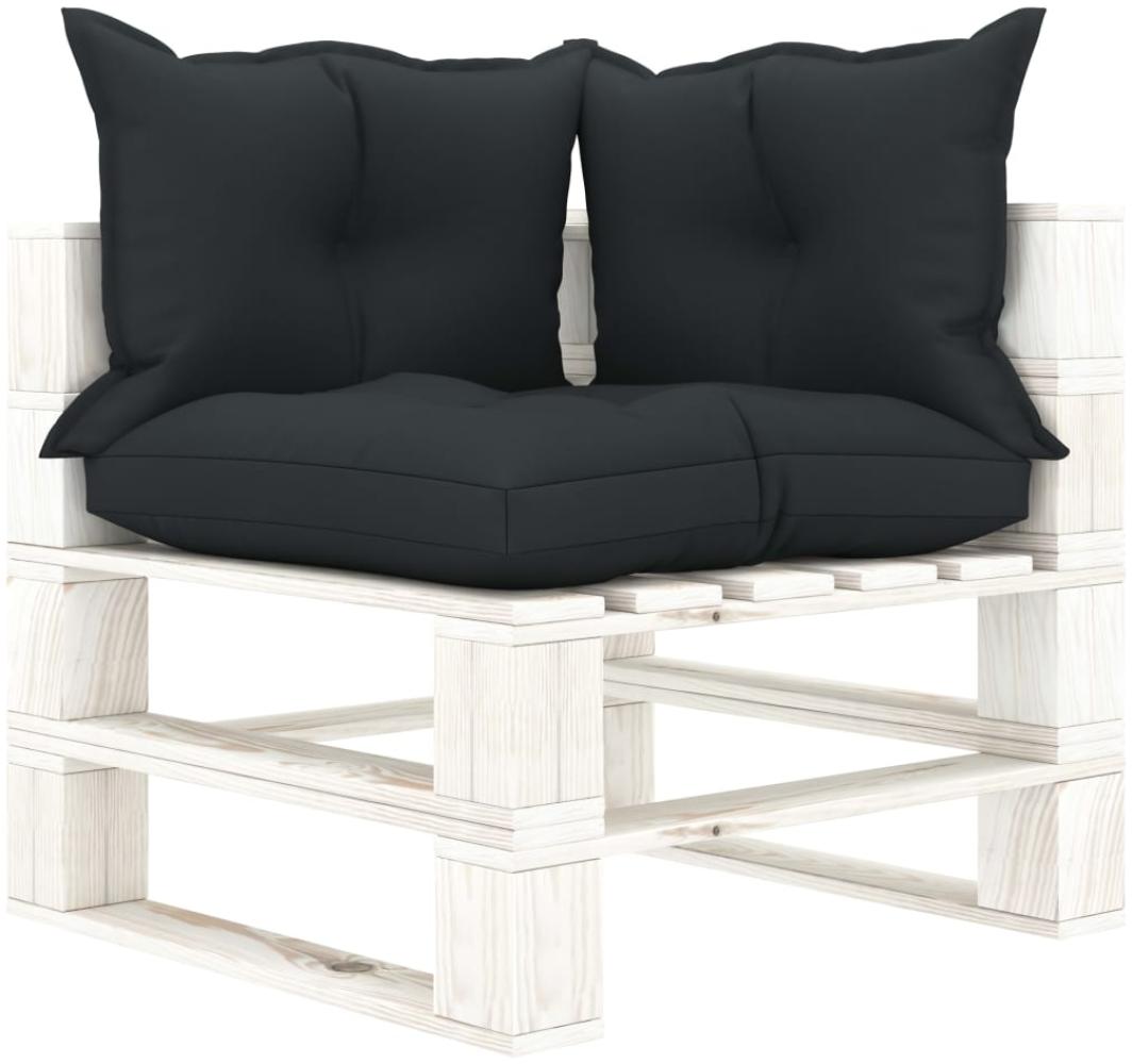 Garten-Palettensofa 2-Sitzer mit Anthrazit-Kissen Holz Bild 1