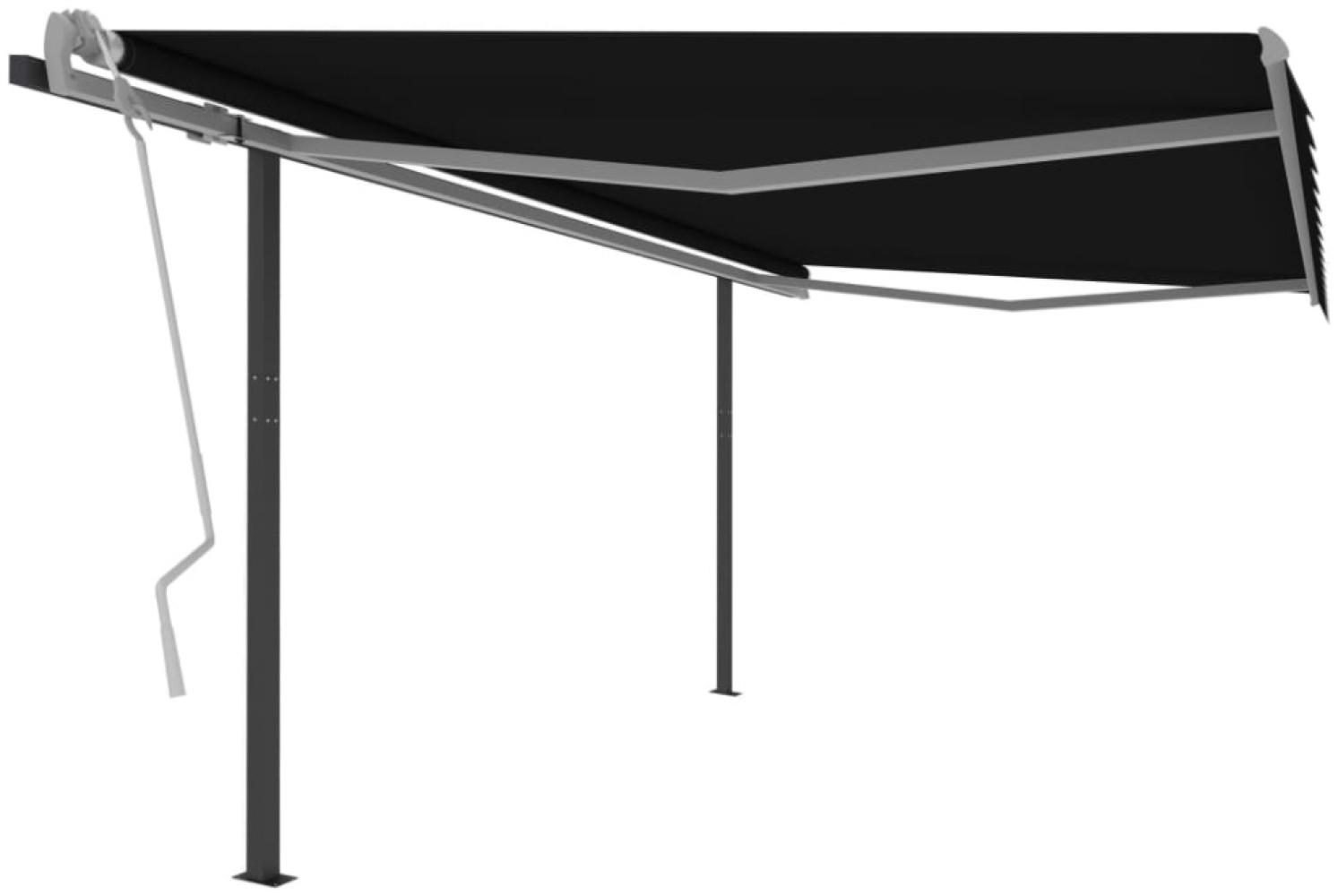 Gelenkarmmarkise Einziehbar mit Pfosten 4,5x3,5 m Anthrazit Bild 1