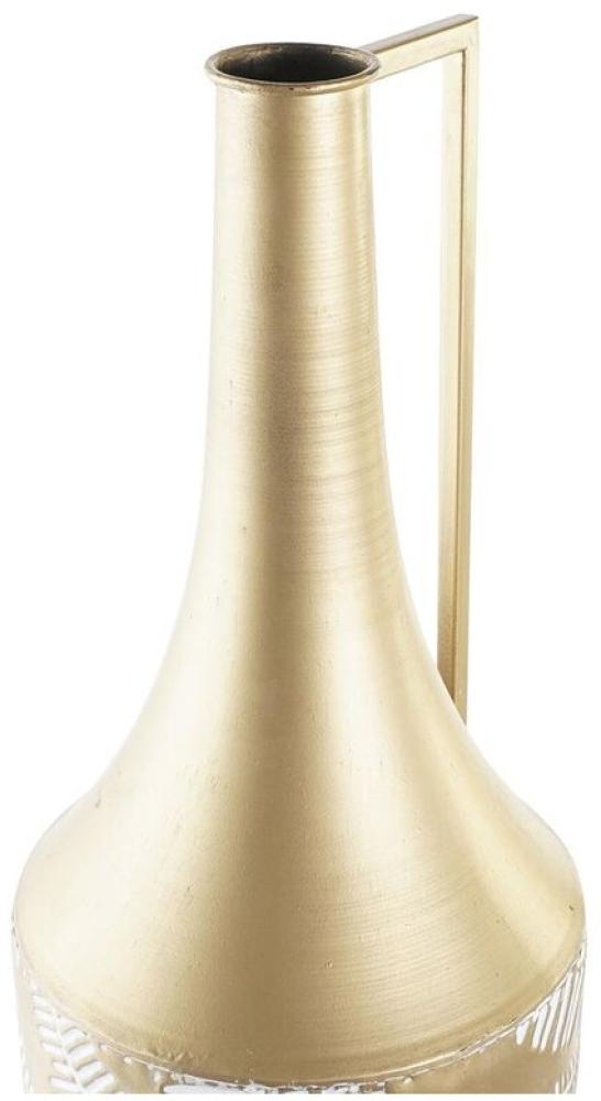 Vase DKD Home Decor Gold Metall Creme Tropical Pflanzenblatt (21 x 21 x 81 cm) Bild 1