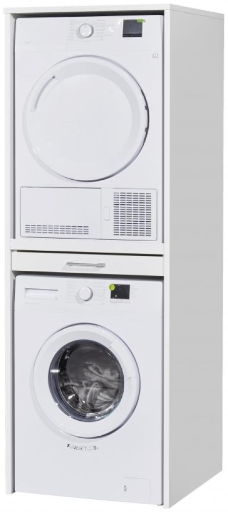'Washtower 1' Waschmaschinenschrank, Spanplatte weiß, 67 x 185 x 65,4 cm Bild 1