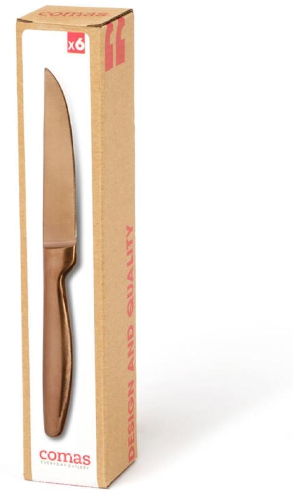 Comas Steakmesser BOJ Satin Copper 6er Set, Fleischmesser mit Satin-Finish, Edelstahl, PVD-Beschichtung, 22. 1 cm, 7431 Bild 1