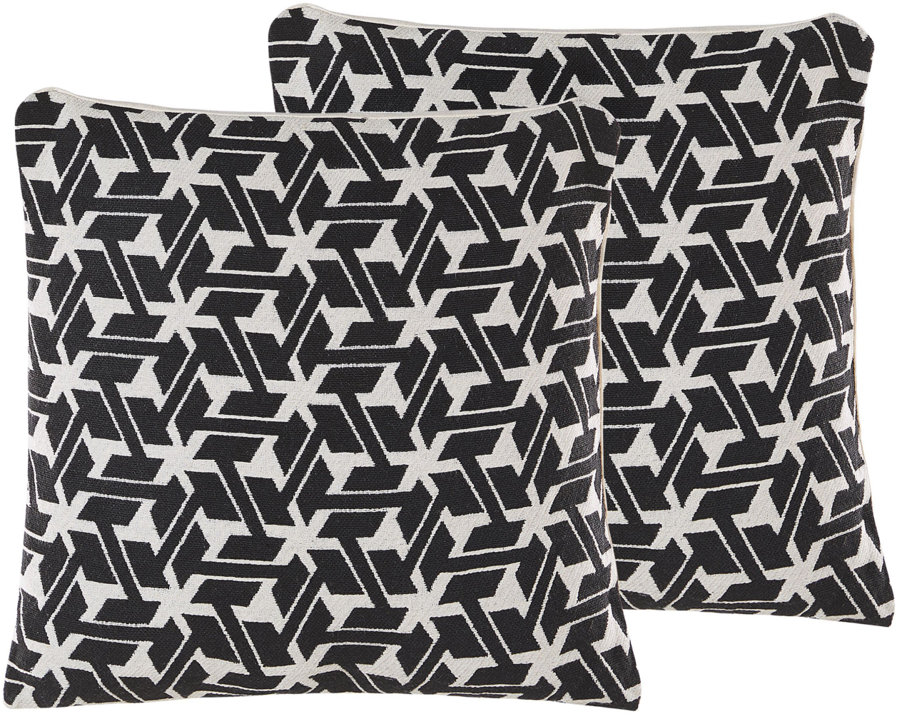 Dekokissen geometrisches Muster schwarz creme 45 x 45 cm 2er Set ANDIRIN Bild 1