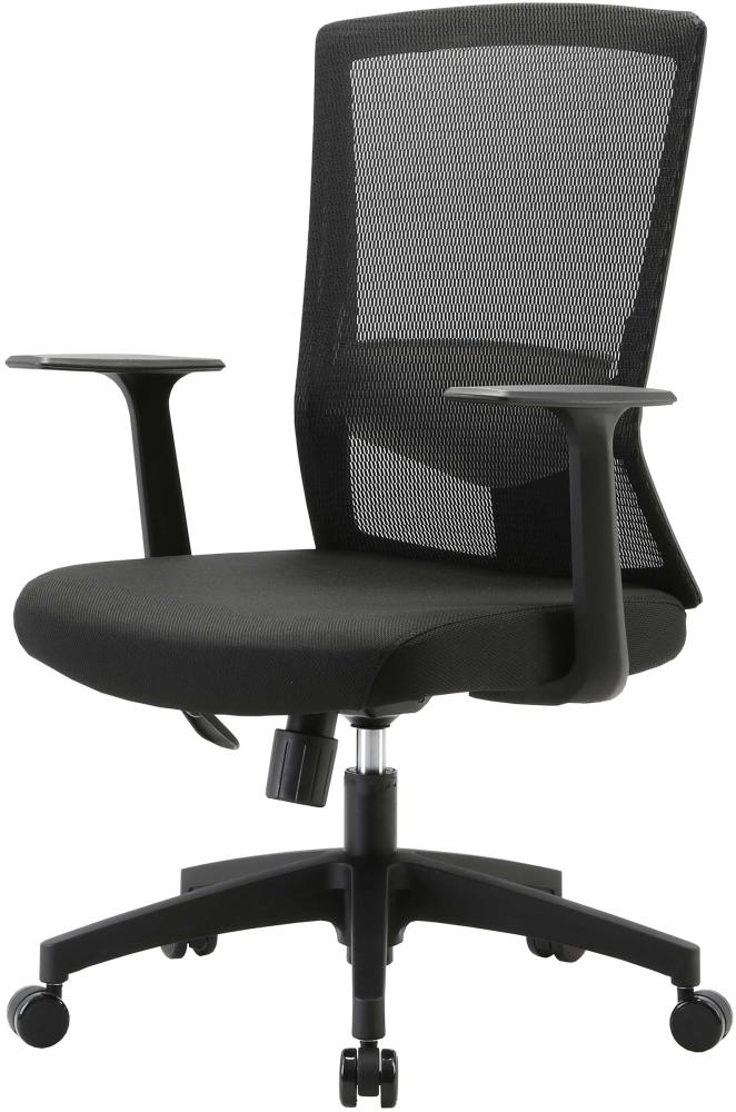 SIHOO Bürostuhl Schreibtischstuhl, ergonomische S-förmige Rückenlehne, atmungsaktiv verstellbare Taillenstütze ~ schwarz Bild 1