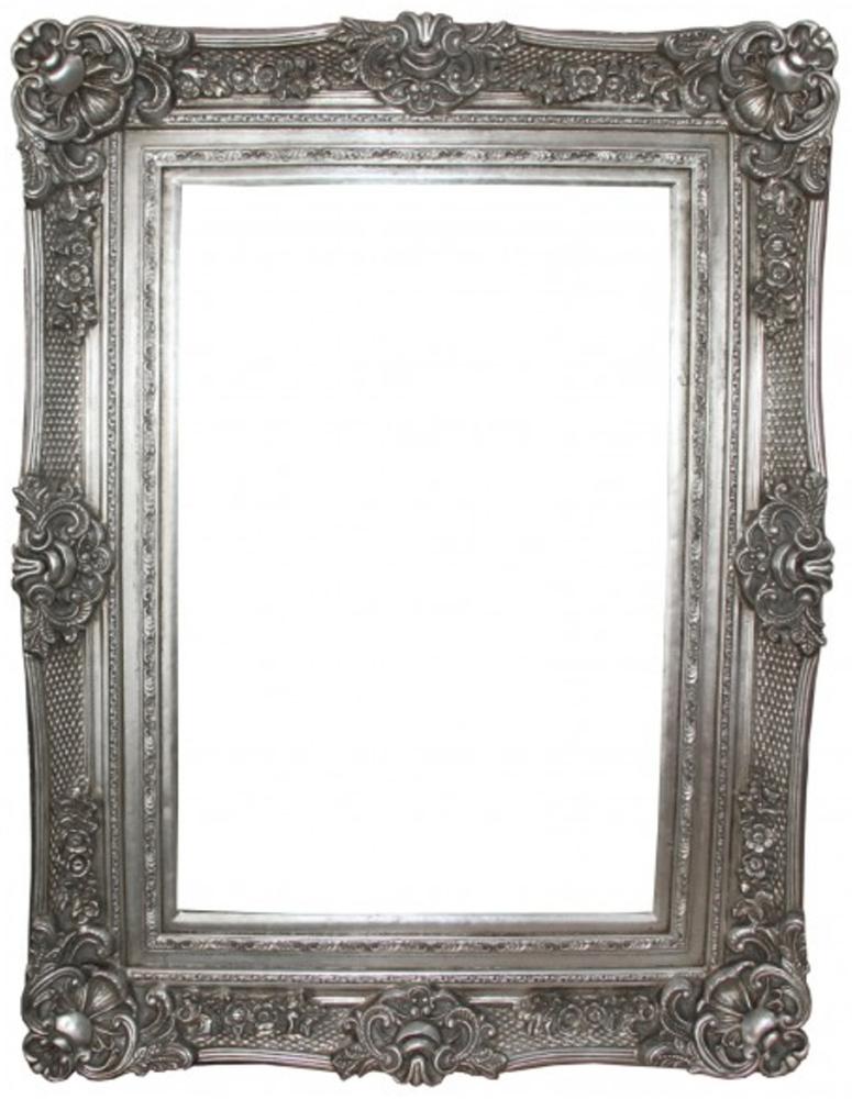 Casa Padrino Barock Wandspiegel Silber Antik-Look Höhe 130 cm, Breite 96 cm - Edel & Prunkvoll Bild 1