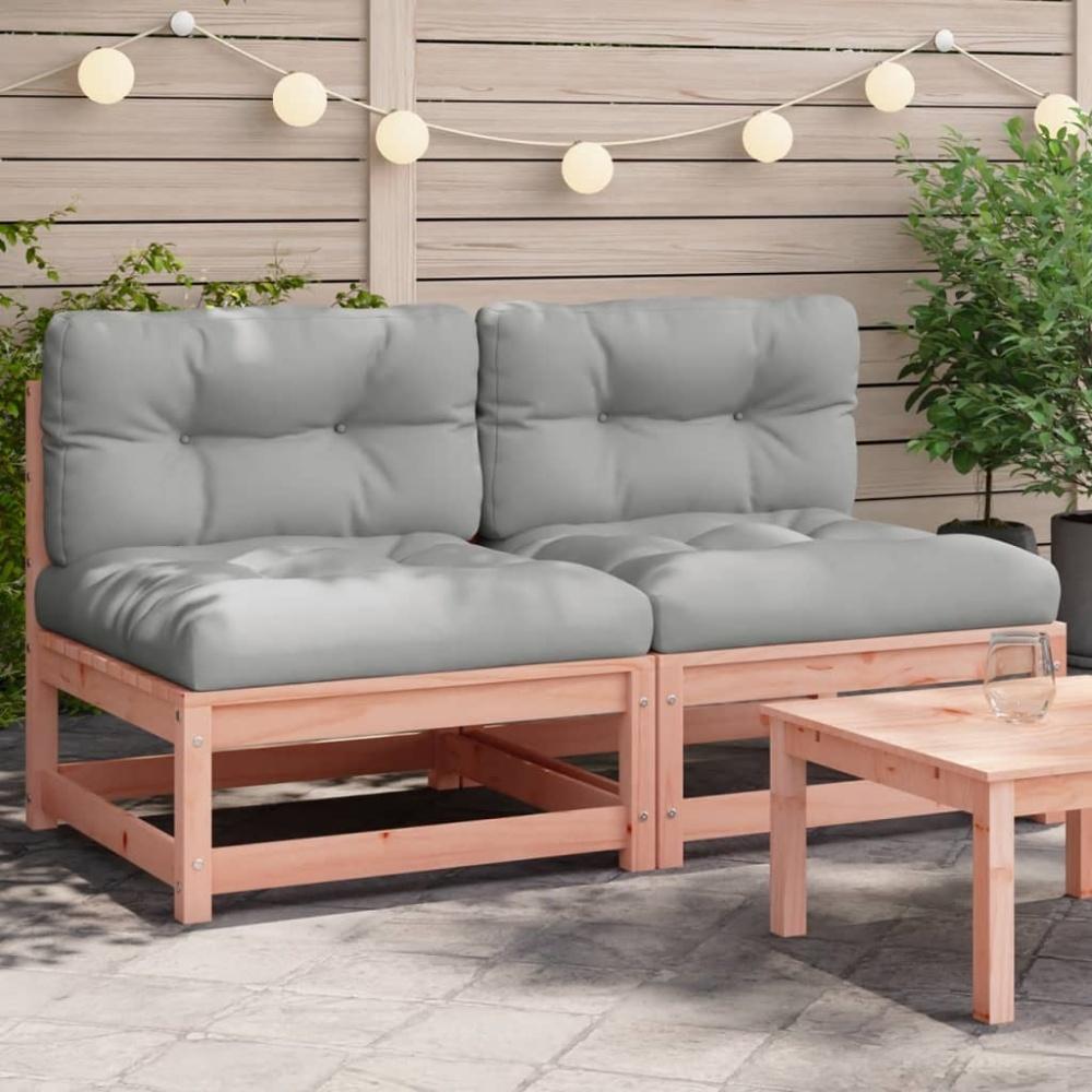 vidaXL Gartensofas ohne Armlehnen mit Kissen 2 Stk. Douglasienholz Bild 1