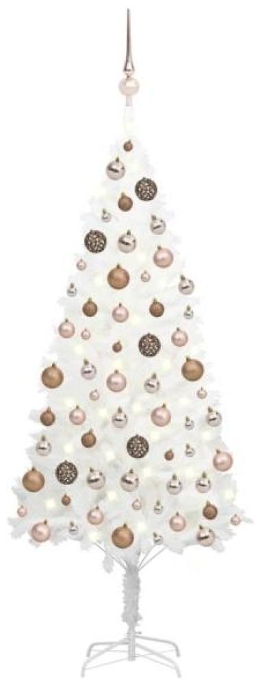 vidaXL Künstlicher Weihnachtsbaum mit LEDs & Kugeln Weiß 180 cm, Mit Beleuchtung [3077634] Bild 1