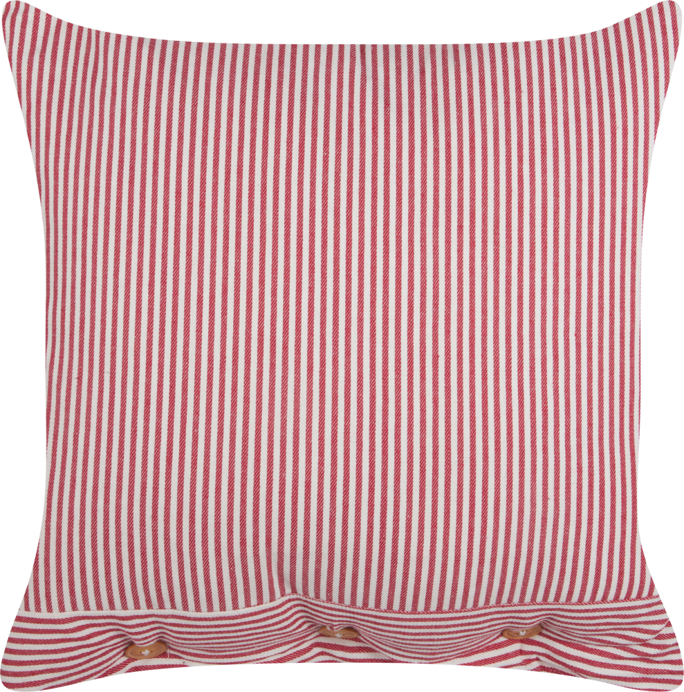 Dekokissen mit Knöpfen Streifenmuster Baumwolle rot weiß 45 x 45 cm AALITA Bild 1