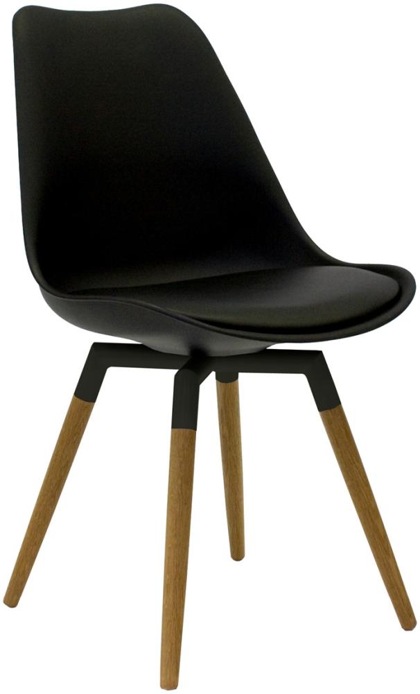 'Olbia Retro Style' Stuhl, Schwarz/Eiche Bild 1