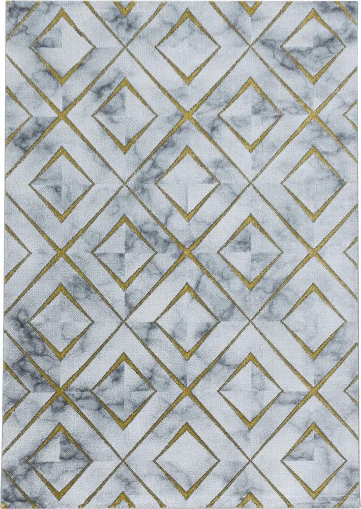 Kurzflor Teppich Nauro rechteckig - 140x200 cm - Goldfarbe Bild 1