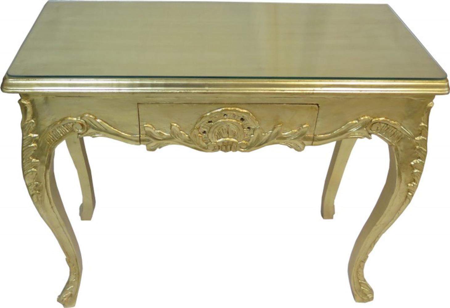 Casa Padrino Barock Konsolentisch Gold mit Schubladen Damen Schminktisch - Antik Stil - Barock Möbel Bild 1