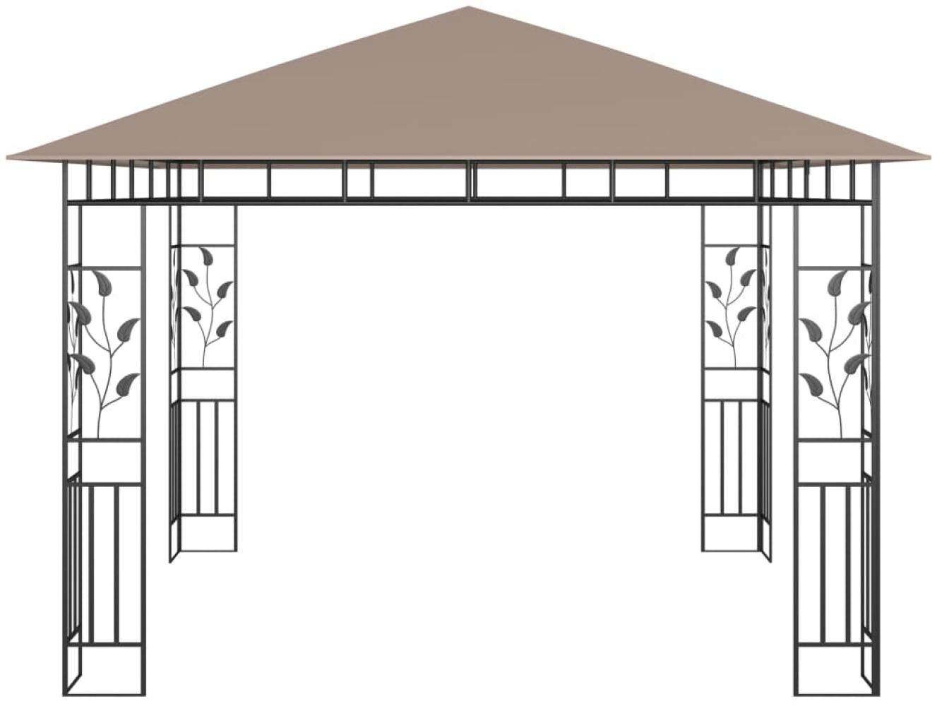 Pavillon mit Moskitonetz 3x3x2,73 m Taupe 180 g/m² Bild 1