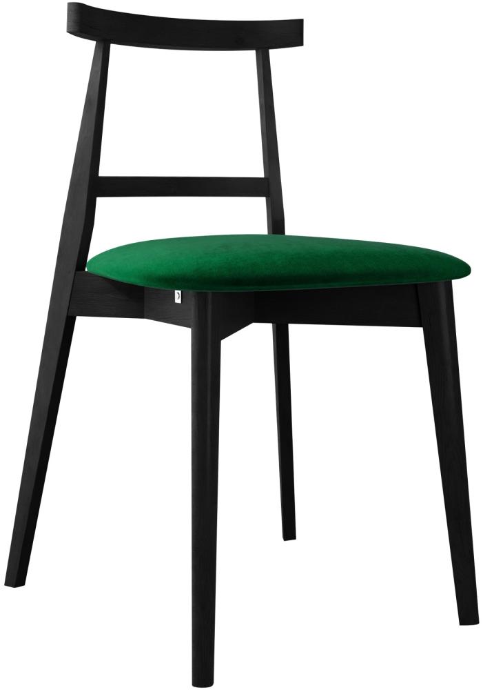 Esszimmerstuhl Hazren, Stuhl aus Buchenholz für Küche, Restaurant (Schwarz / Magic Velvet 2225) Bild 1