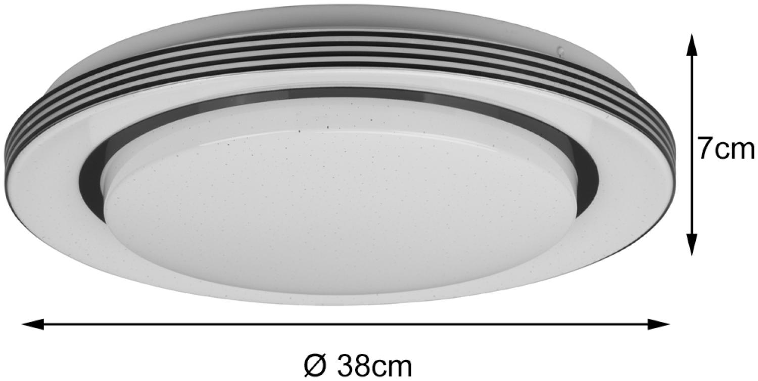 LED Deckenleuchte ATRIA Fernbedienung, dimmbar Sternenhimmel, Schwarz Ø38cm Bild 1