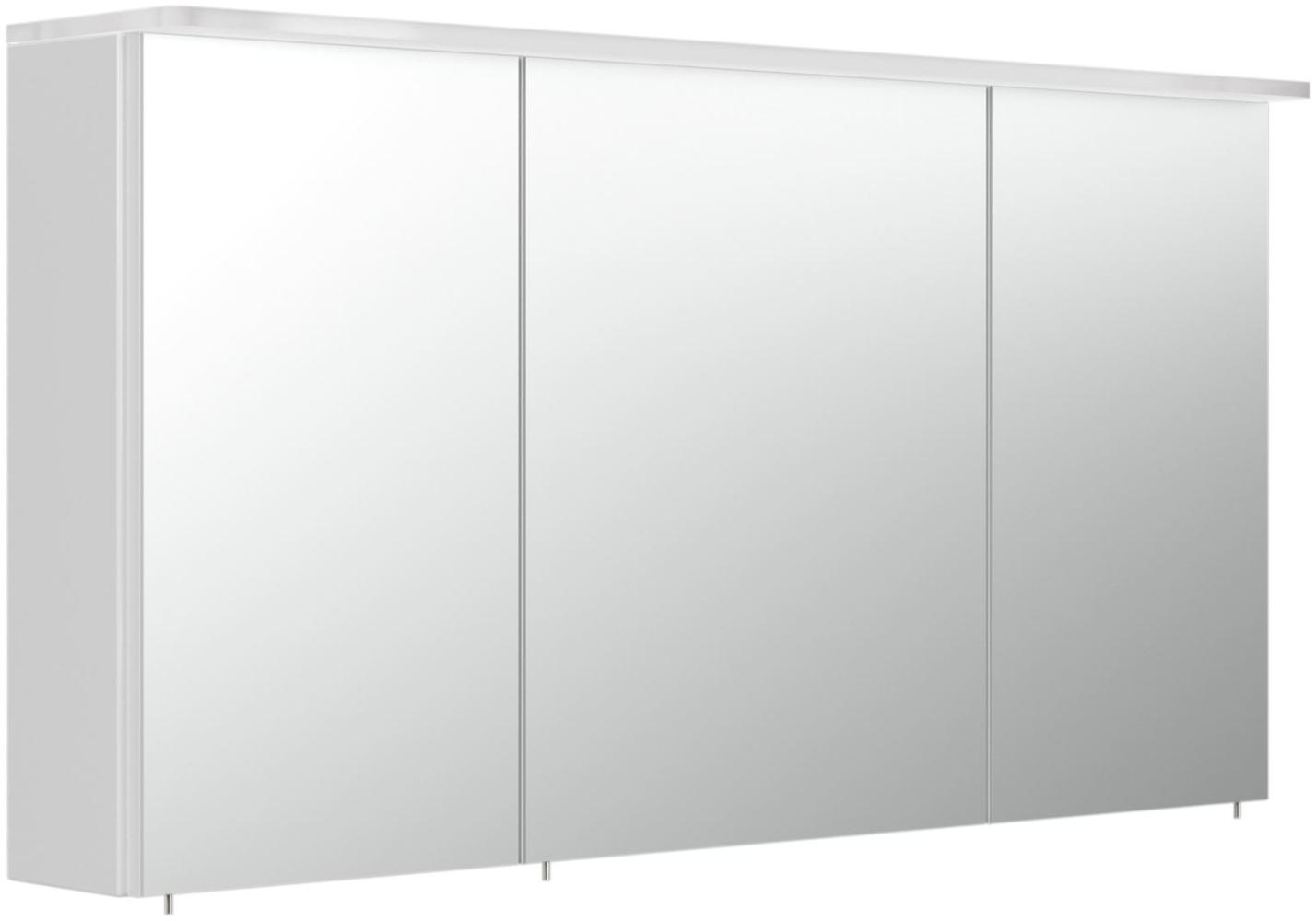 Posseik Spiegelschrank m. Design-Acyrl-LED-Lampe 120cm weiß hochglanz Bild 1