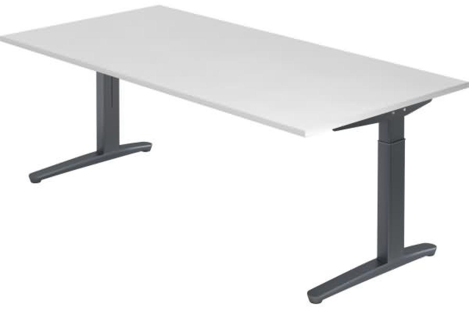 'XB2E' Schreibtisch C-Fuß 200x100cm Weiß Graphit Bild 1