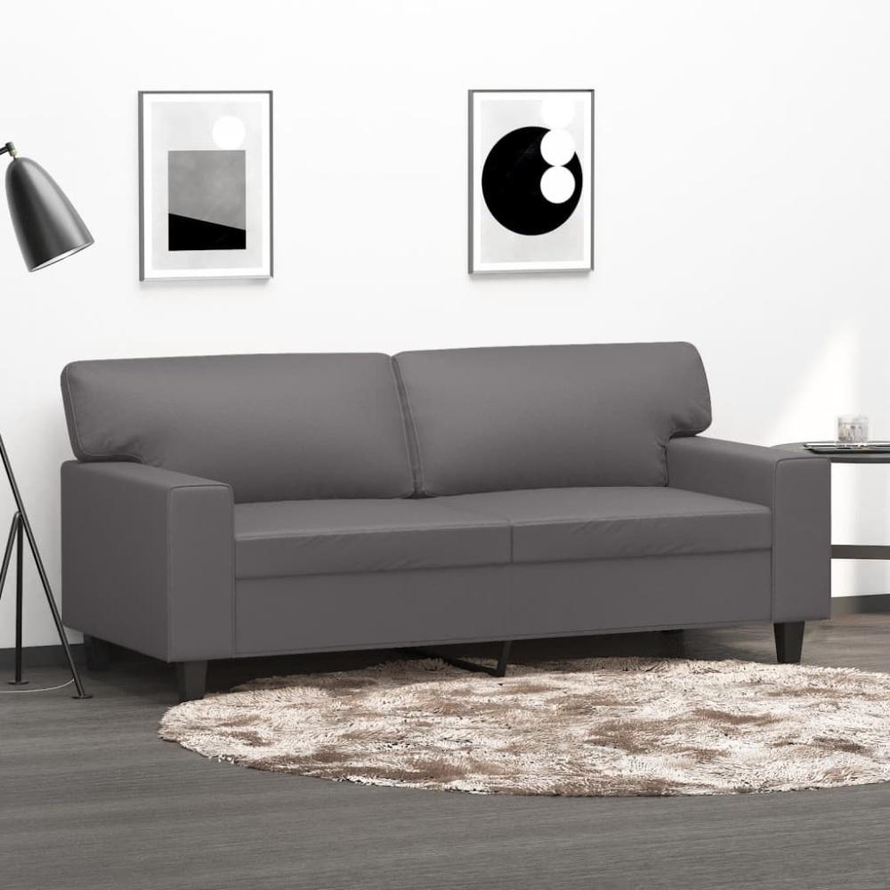 vidaXL 2-Sitzer-Sofa Grau 140 cm Kunstleder Bild 1