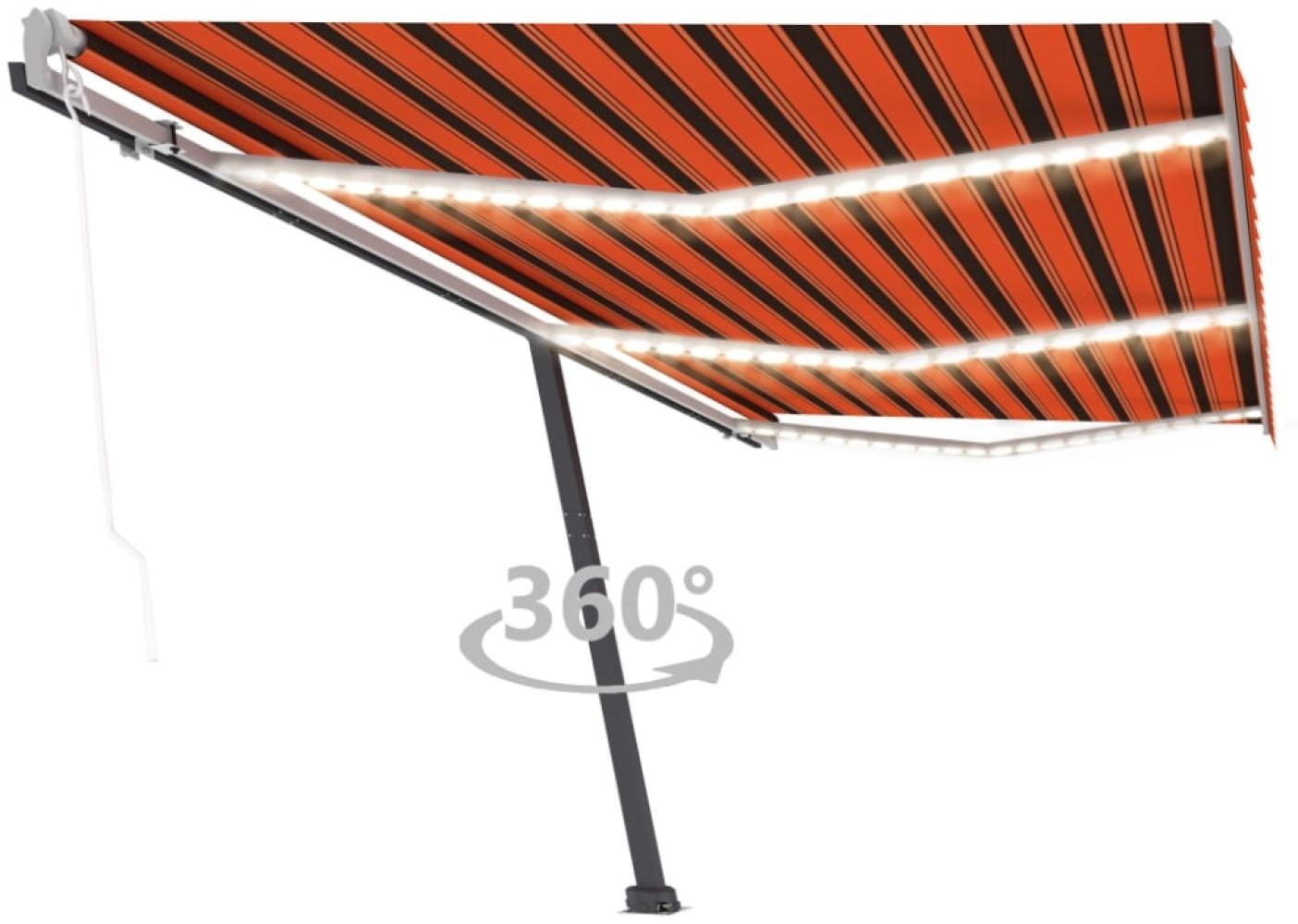 vidaXL Automatische Markise mit LED & Windsensor 600x300 Orange/Braun Bild 1