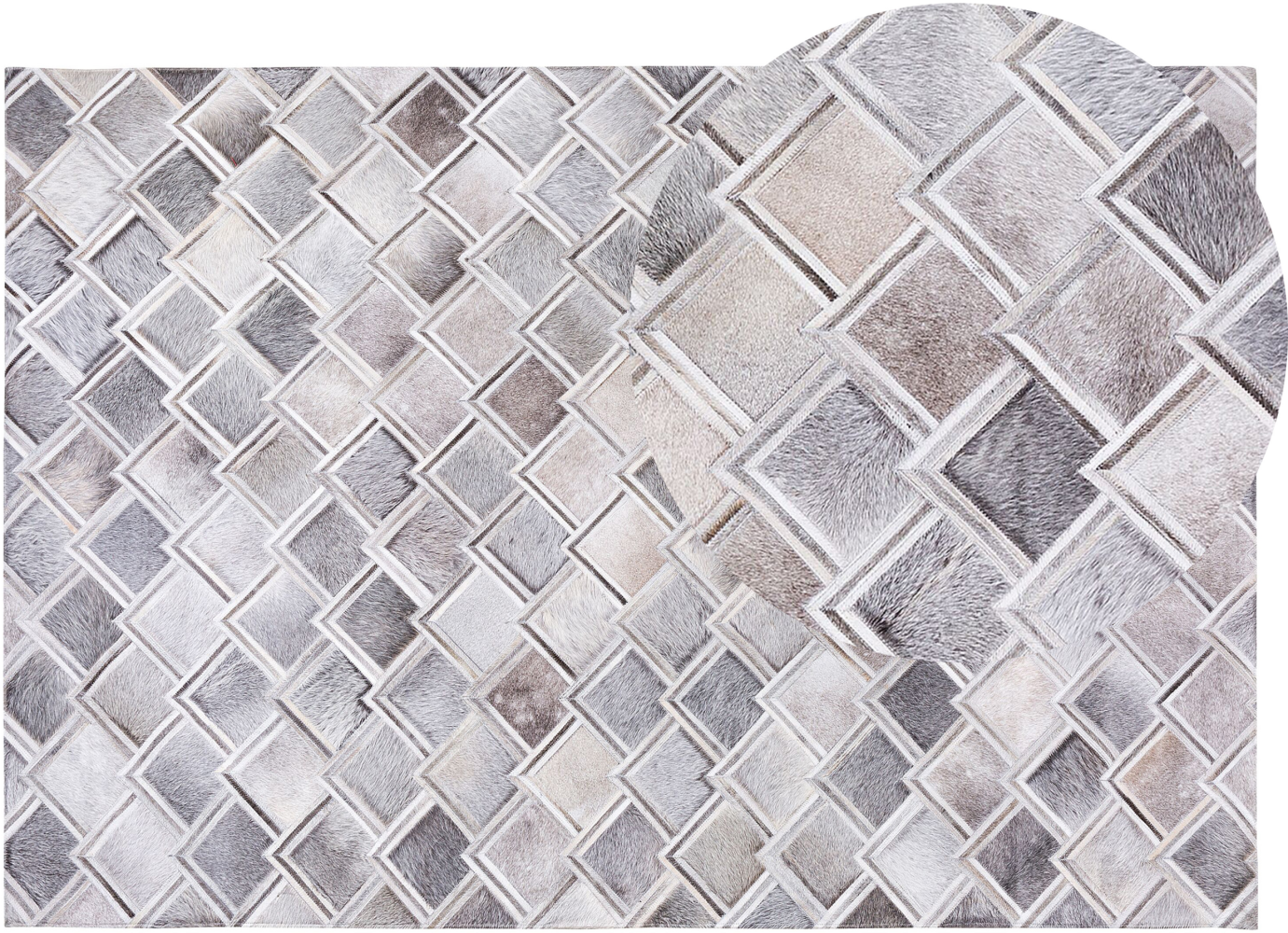 Teppich Kuhfell grau 140 x 200 cm geometrisches Muster AGACLI Bild 1