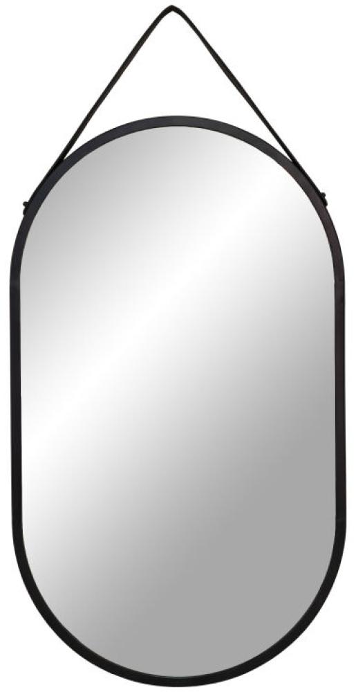 House Nordic Trapani Spiegel mit schwarzem Stahlrahmen und PU-Riemen, 35x60 cm Bild 1
