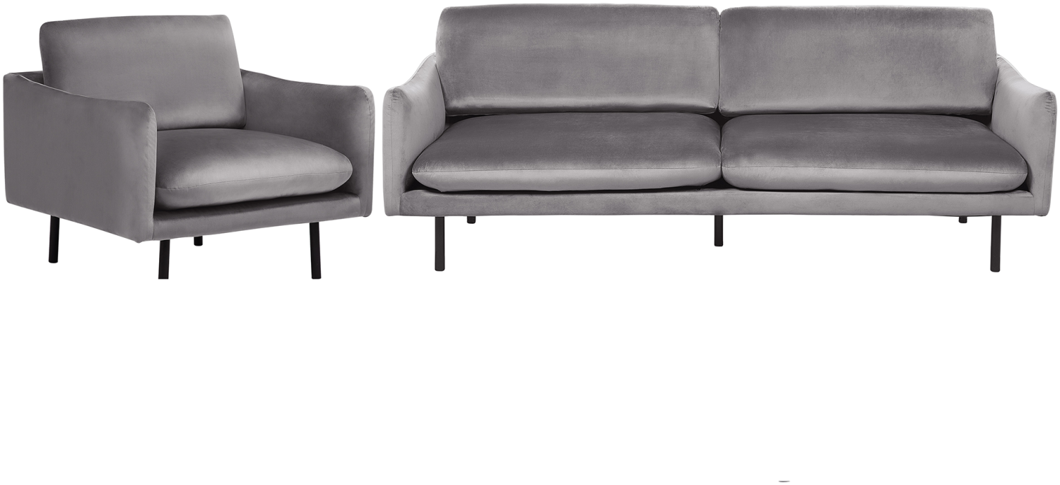 Sofa Set Samtstoff grau 4-Sitzer VINTERBRO Bild 1